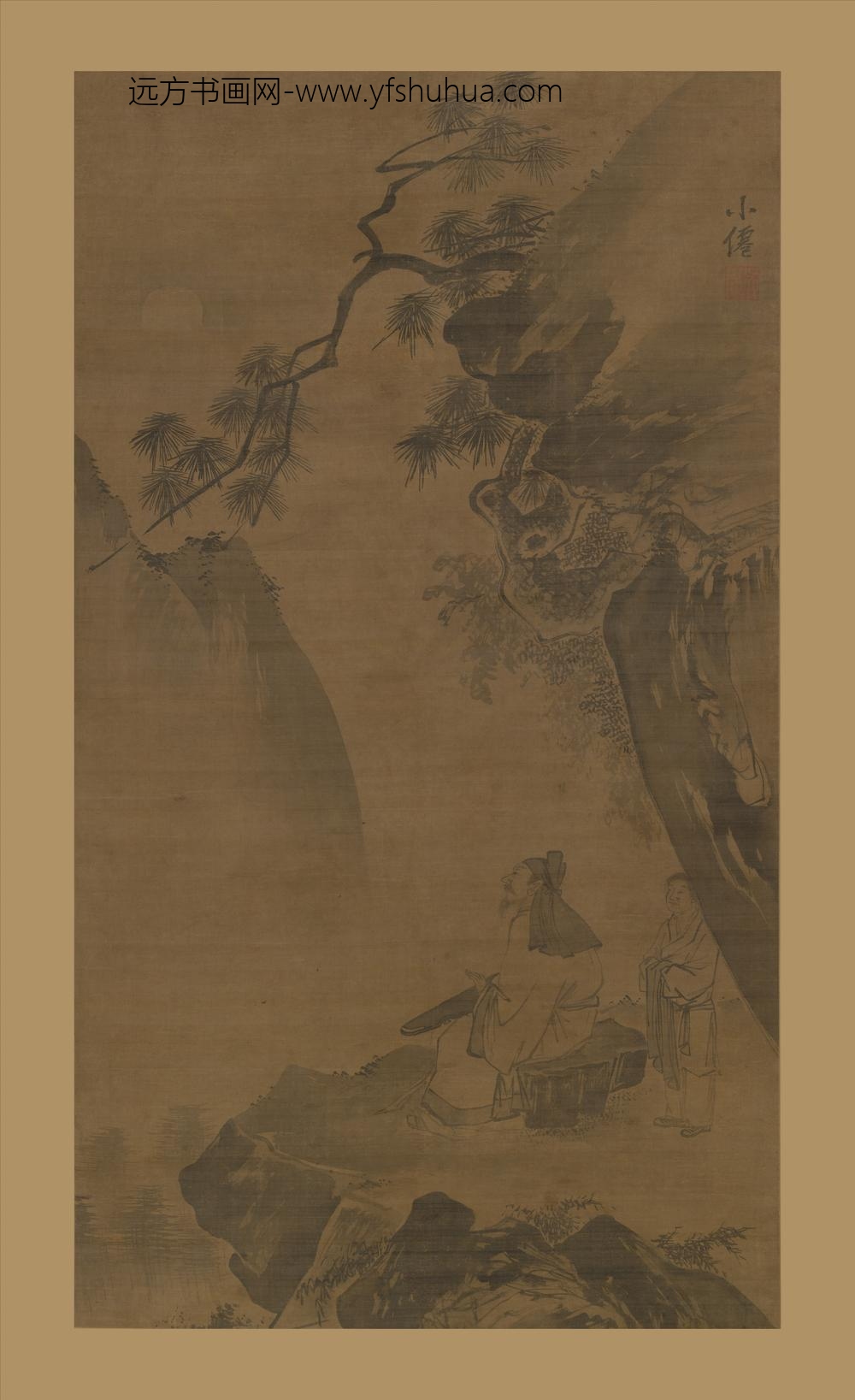 吴伟_松谷抚琴图轴