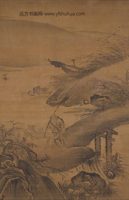 吴伟 秋江归渔图轴.jpg