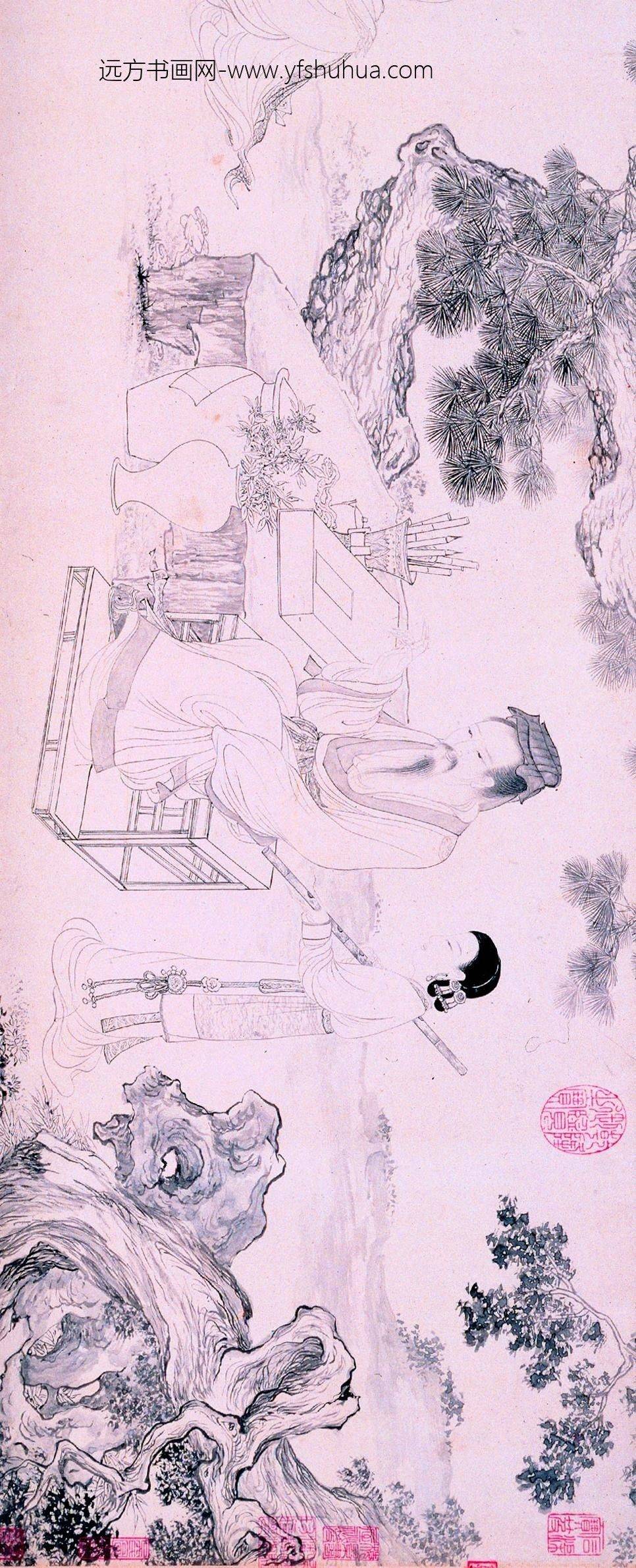 吴伟_铁笛图卷_