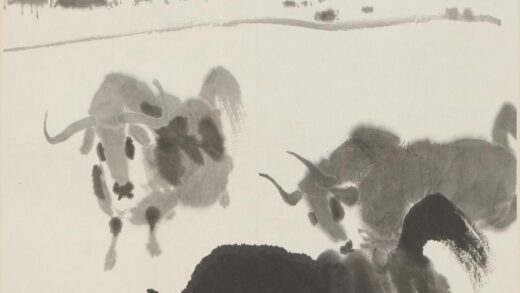 吴作人 藏原奔犛图轴.jpg