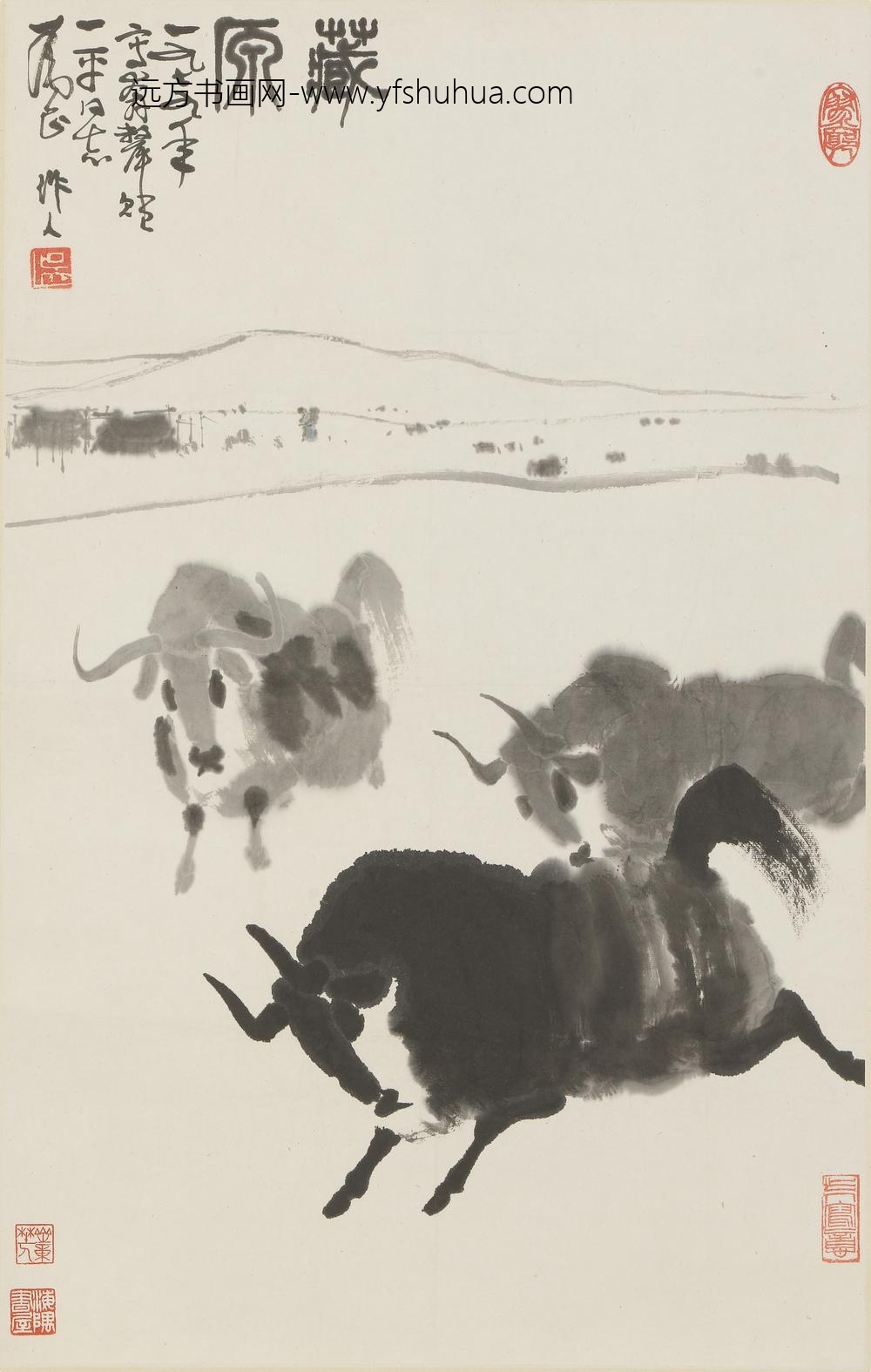 吴作人_藏原奔犛图轴