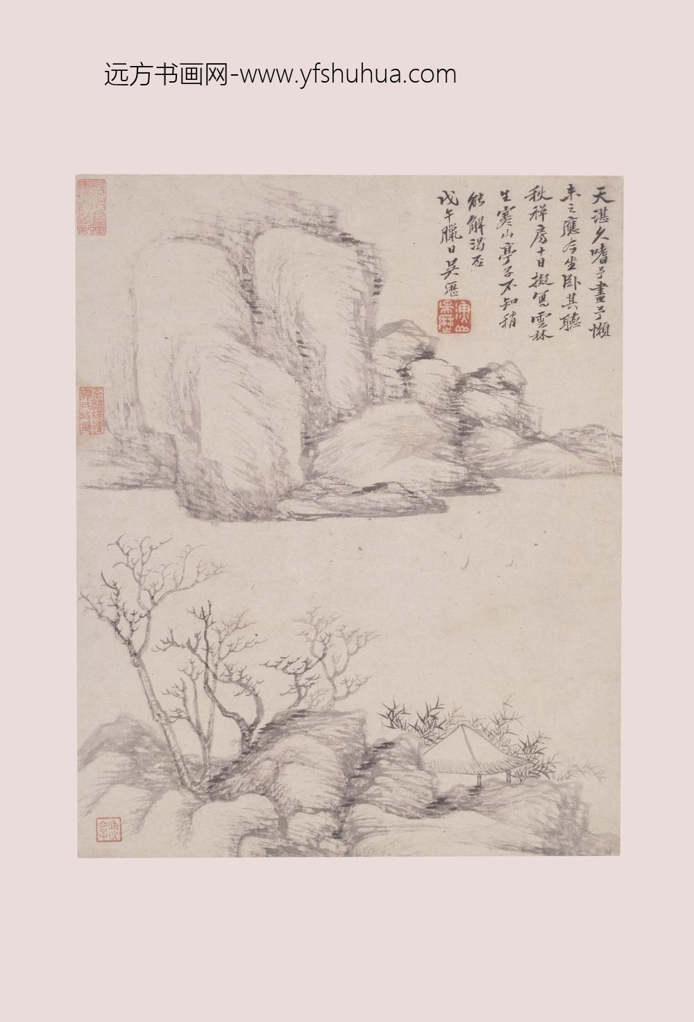 吴历_仿云林寒山亭子图页