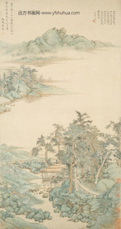 吴历 寿许青屿山水轴.jpg