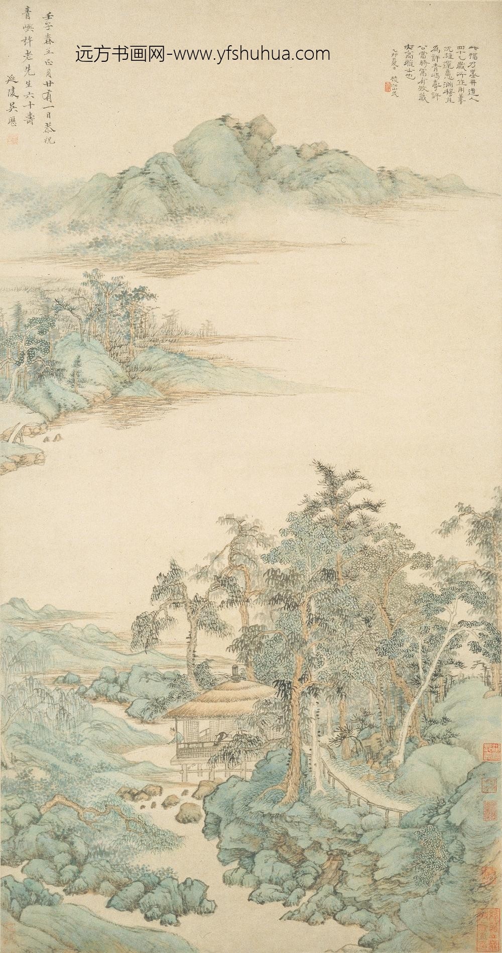 吴历_寿许青屿山水轴