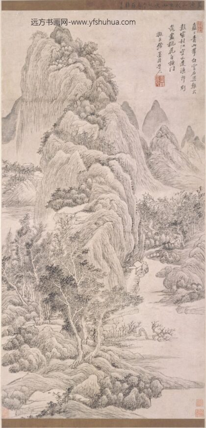 吴历 山村深隐图轴.jpg