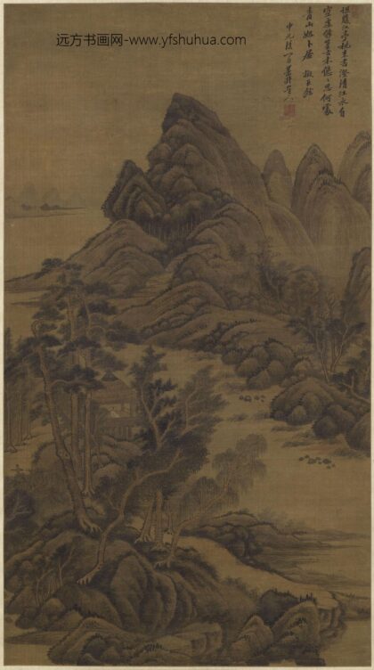 吴历 拟巨然山水图轴.jpg