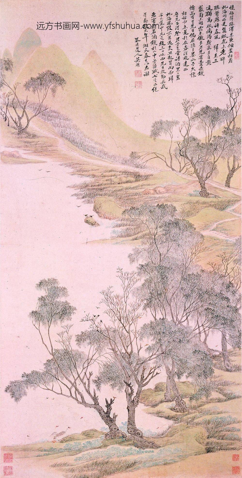 吴历_湖天春色图轴