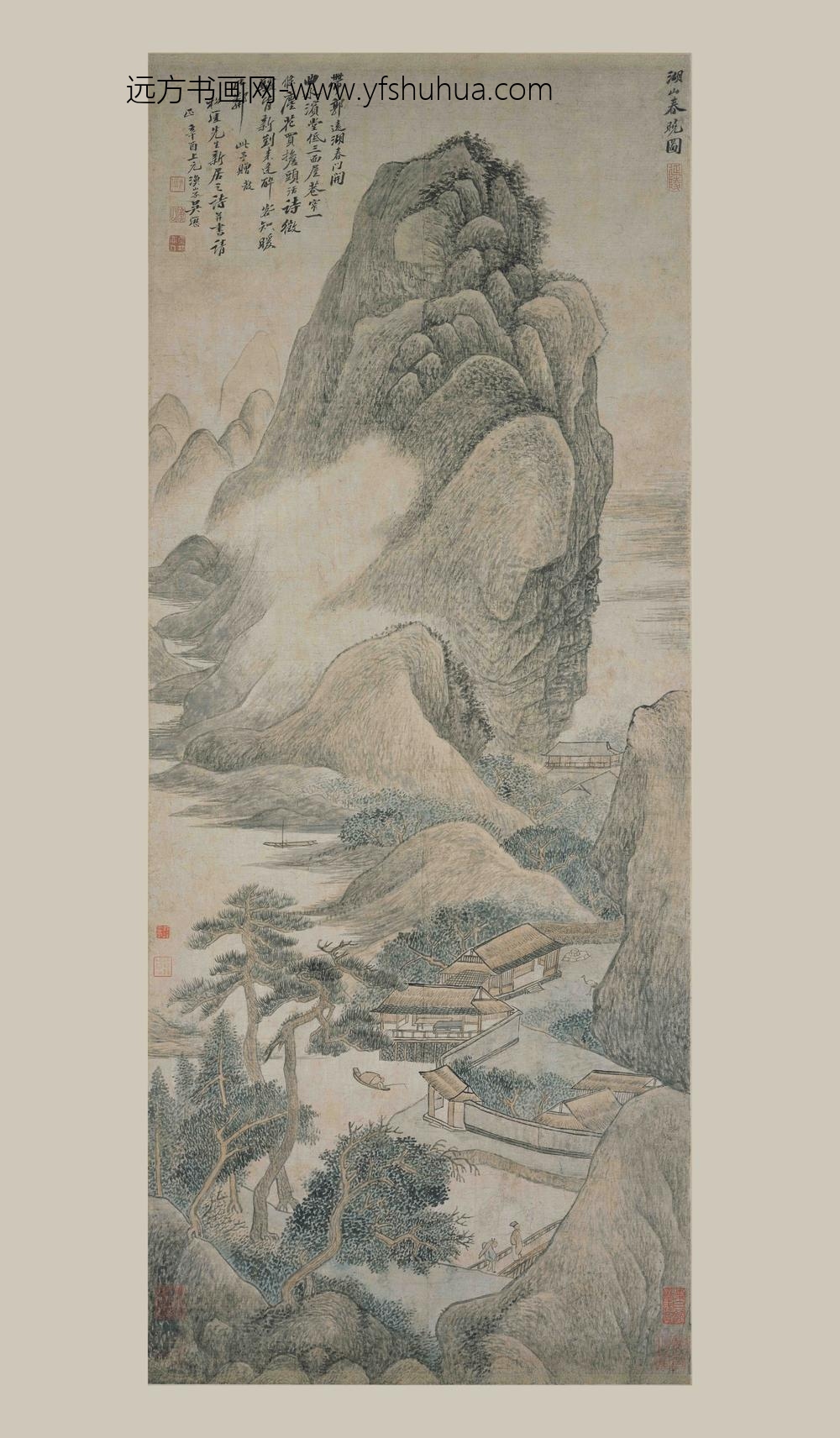 吴历_湖山春晓图轴