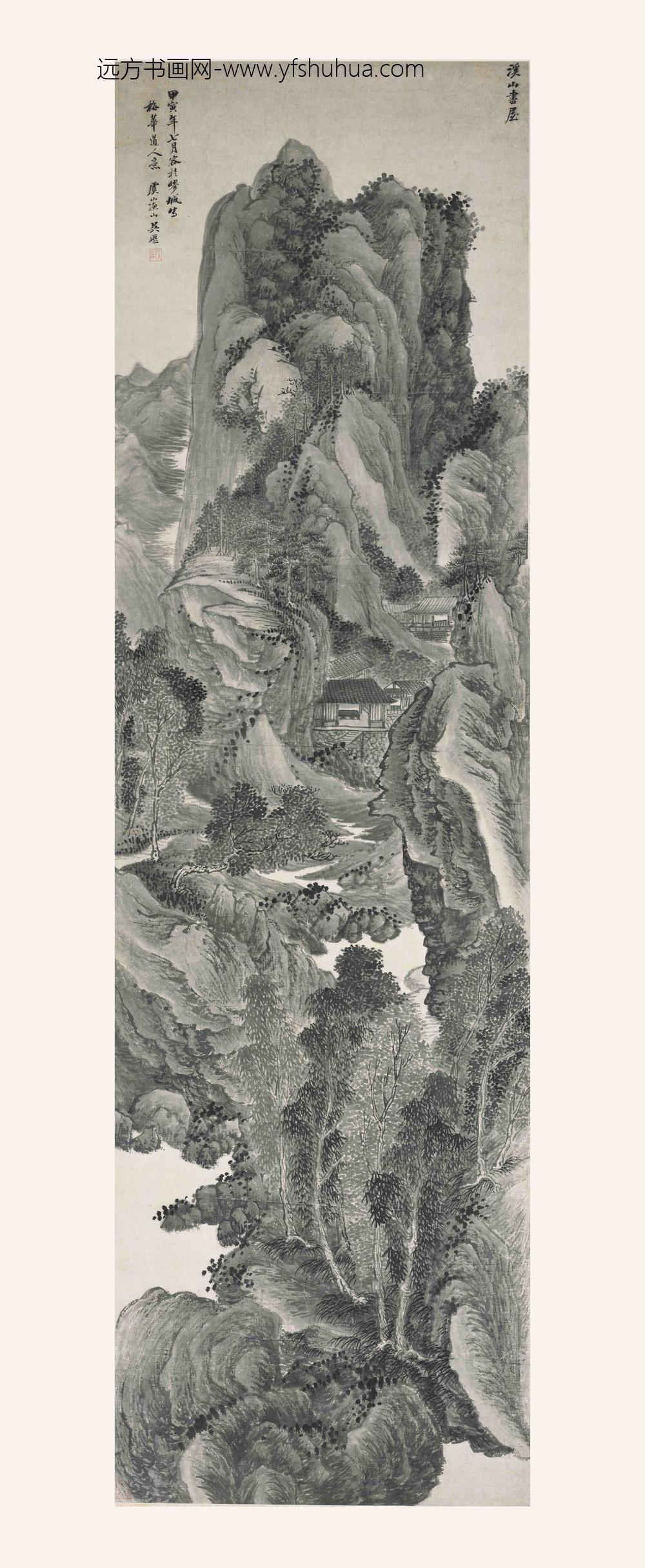 吴历_溪山书屋图轴