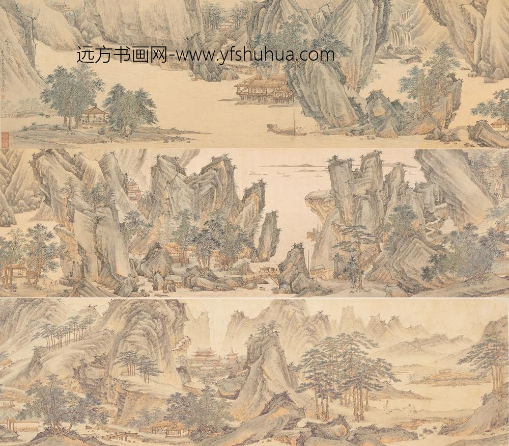 吴宏_清江行旅图卷