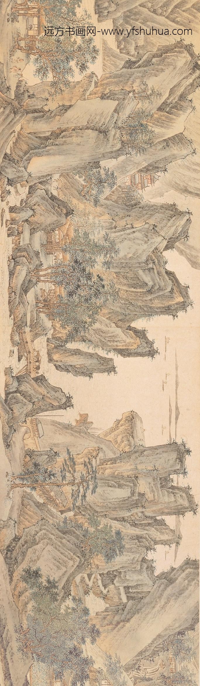 吴宏_清江行旅图卷_