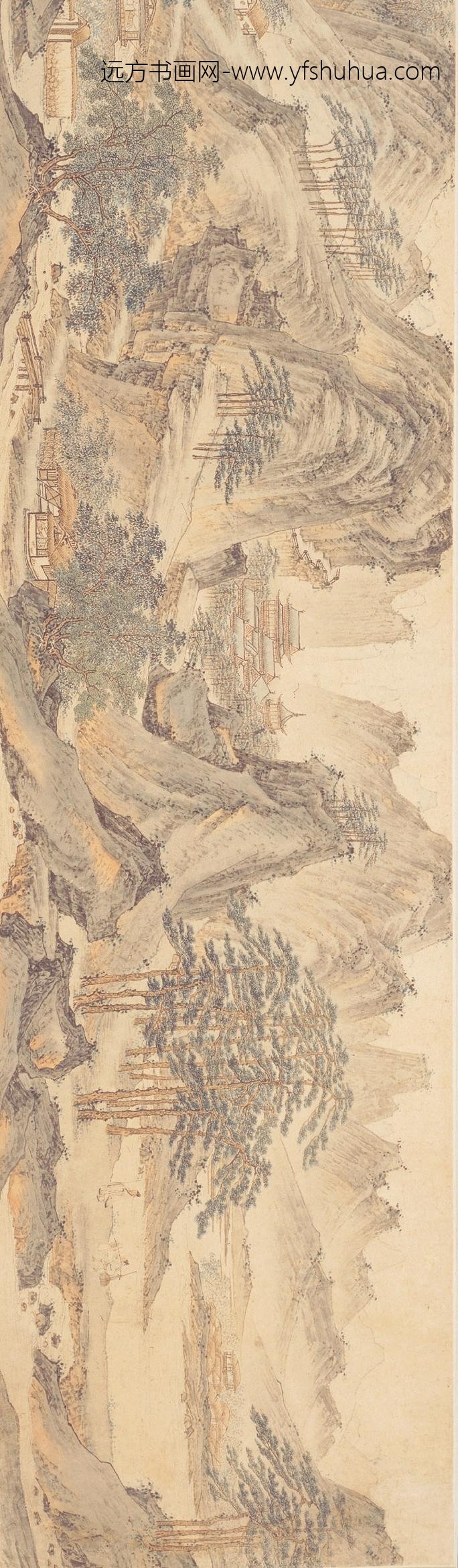 吴宏_清江行旅图卷_