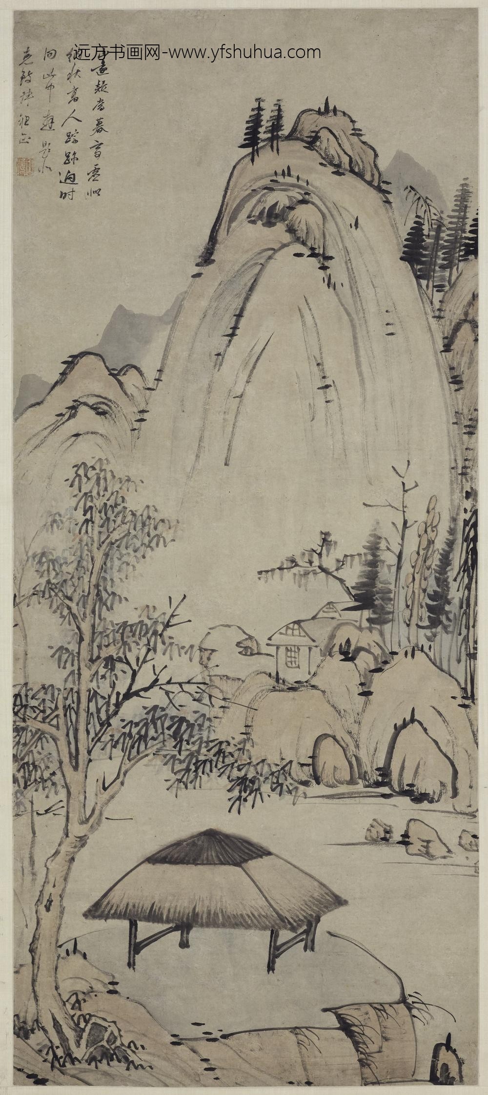 吴山涛_虚亭纳秋图轴