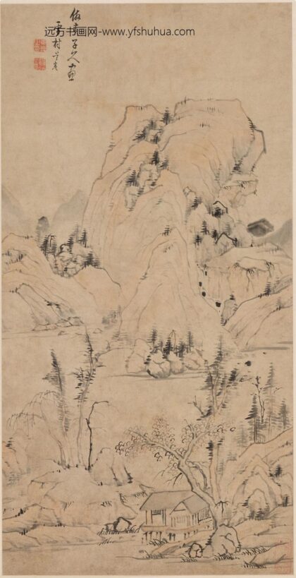 吴崑 仿子久山水图轴.jpg