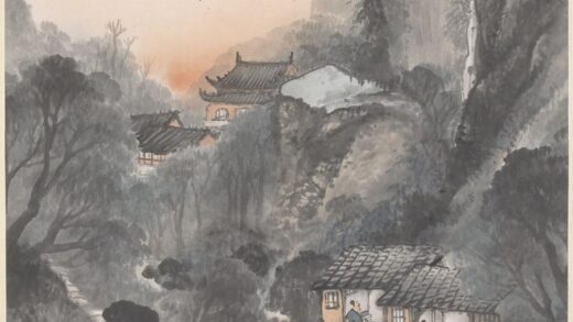 吴庆云 溪山夕照图轴.jpg