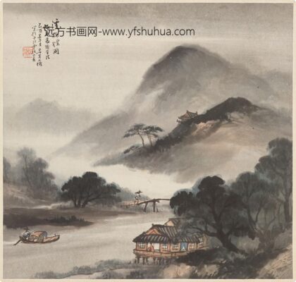 吴庆云 溪桥烟雨图轴.jpg