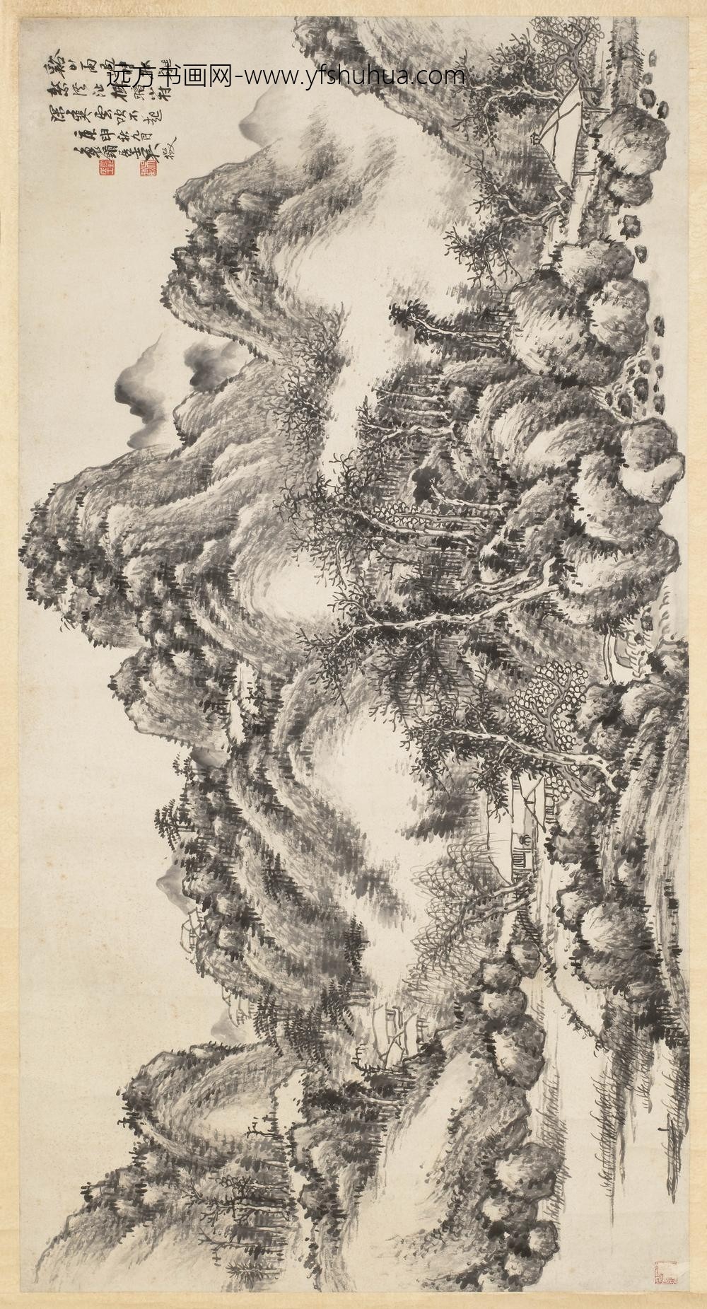 吴徴_溪山图横披