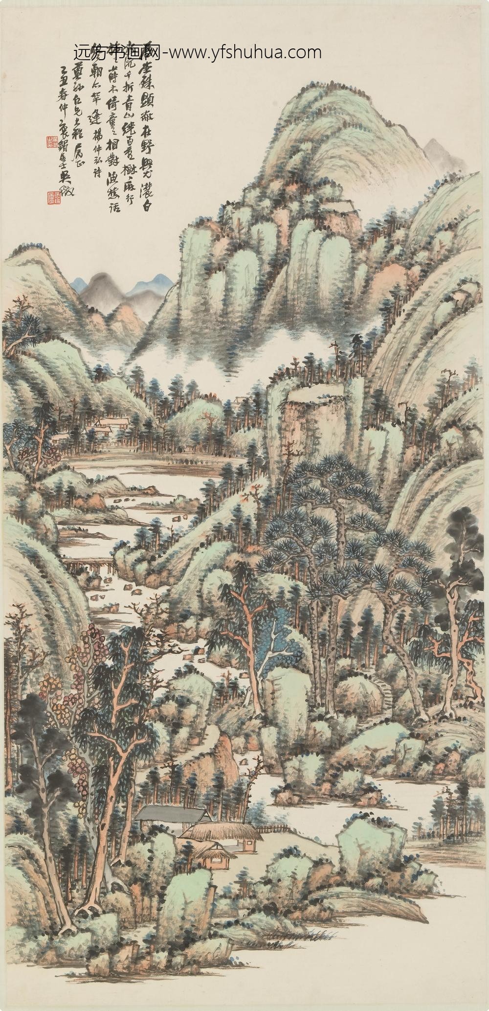 吴徵（吴待秋）_杨载诗意图轴