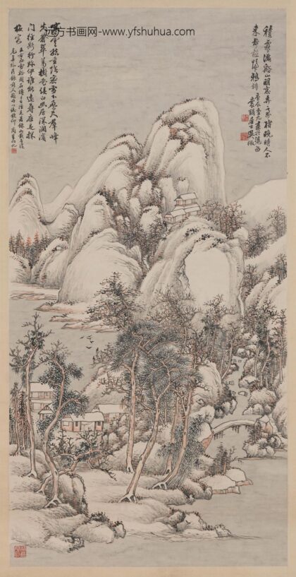 吴徵（吴待秋） 积雪晚晴图轴.jpg