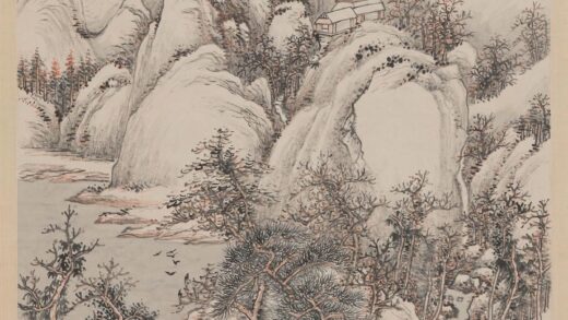 吴徵（吴待秋） 积雪晚晴图轴.jpg