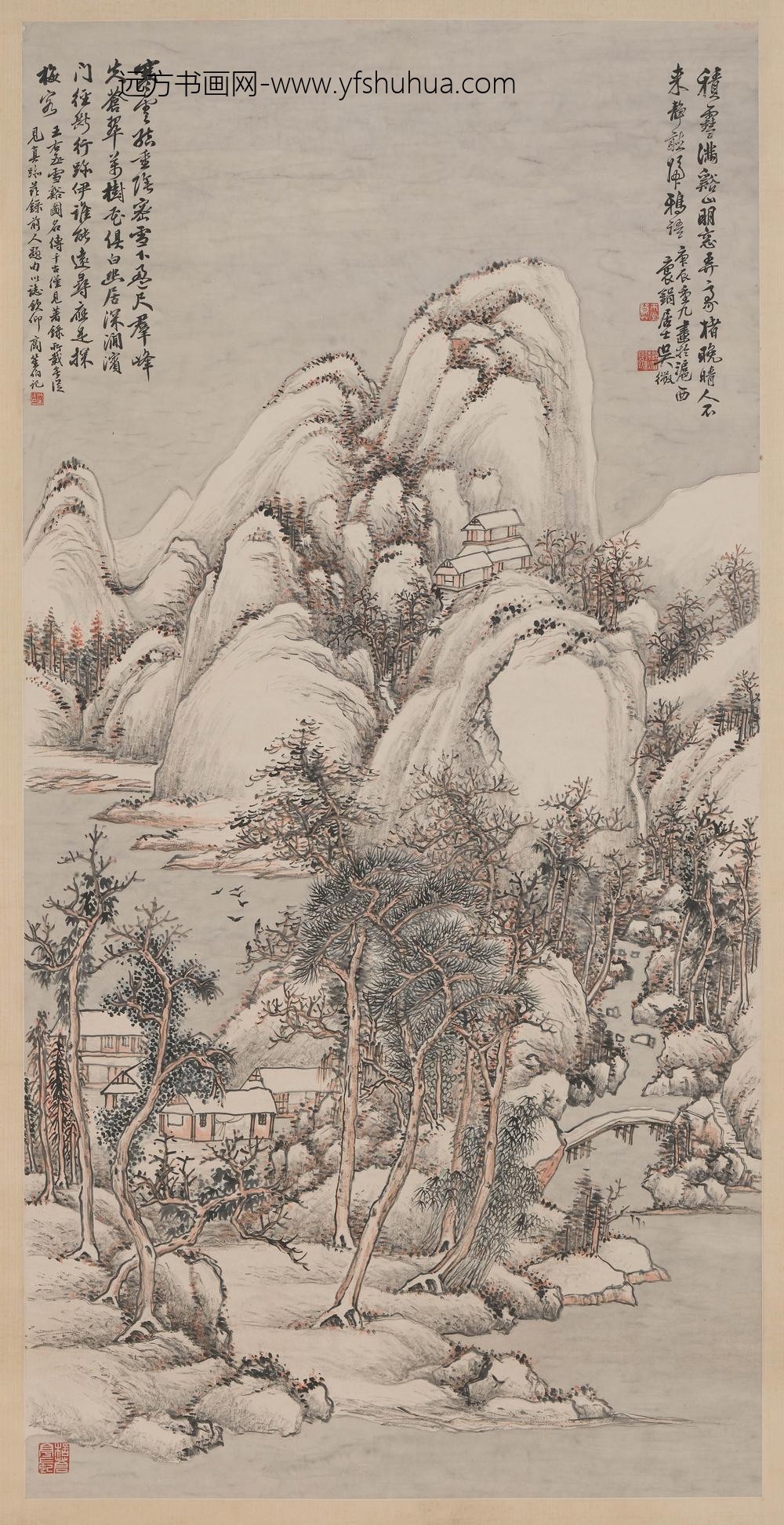 吴徵（吴待秋）_积雪晚晴图轴