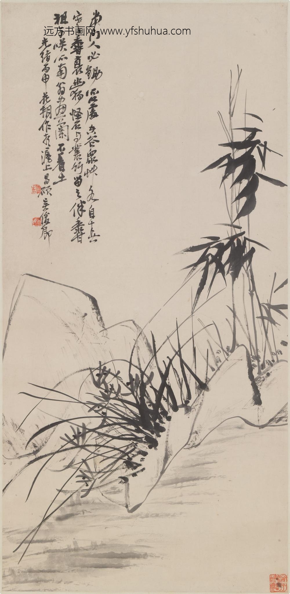 吴昌硕_兰竹图轴