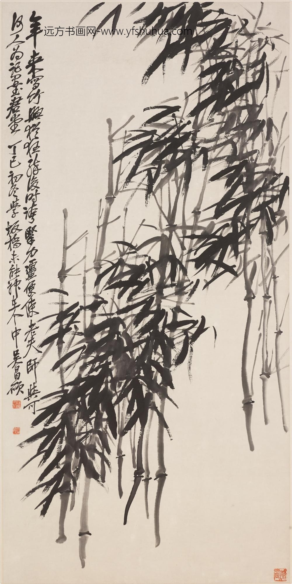 吴昌硕_墨竹图轴-