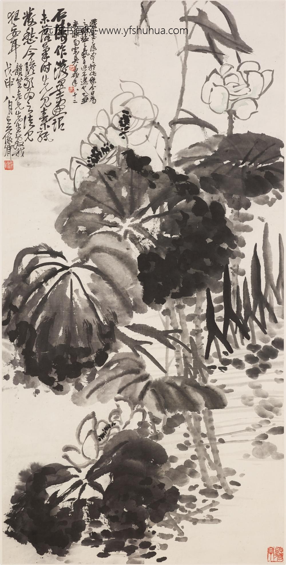 吴昌硕_墨荷花图