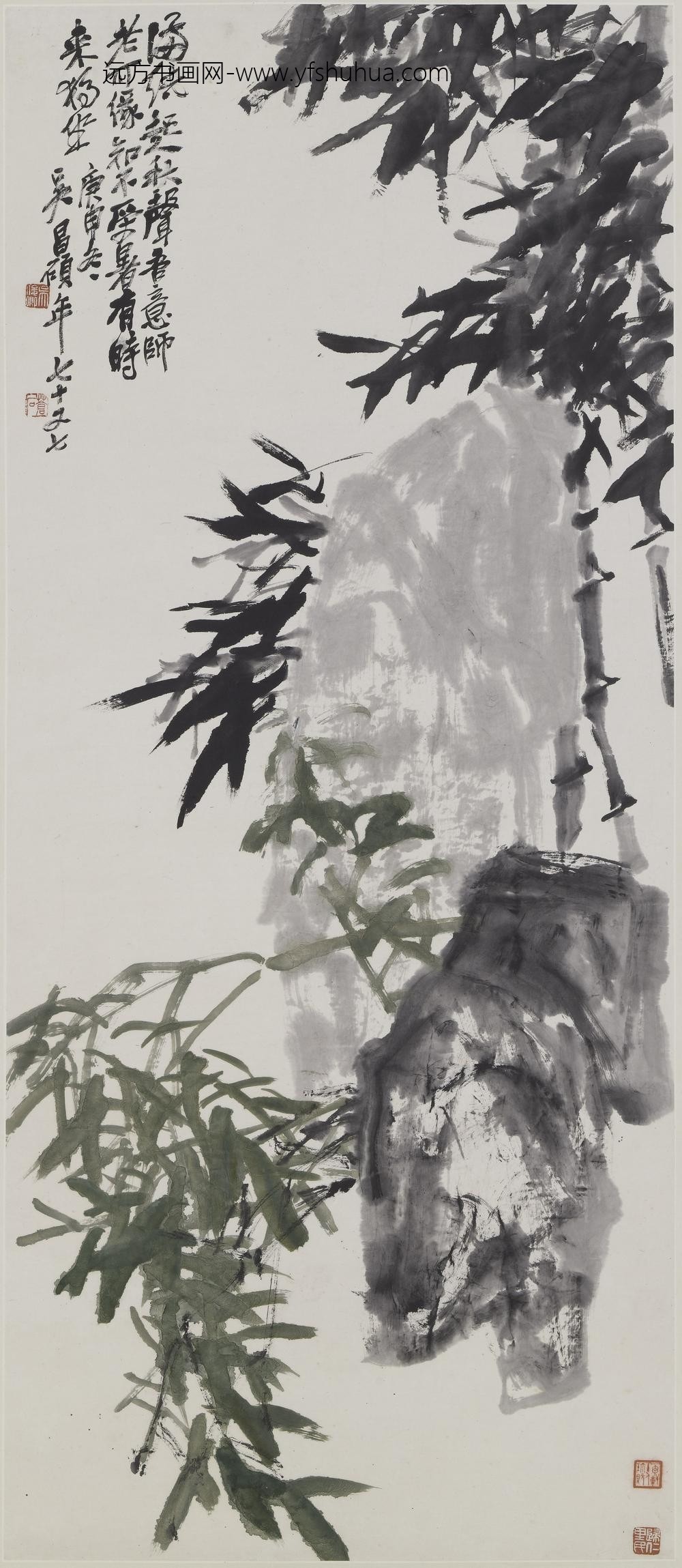 吴昌硕_翠篁墨竹轴