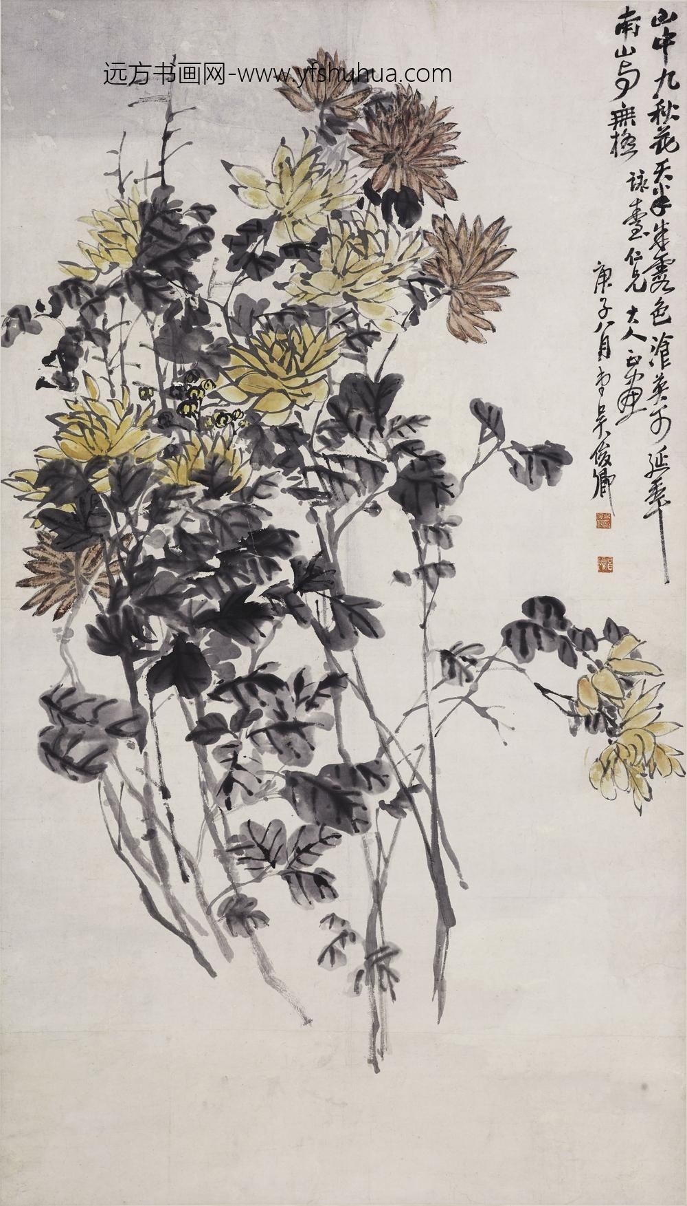 吴昌硕_菊花图轴-