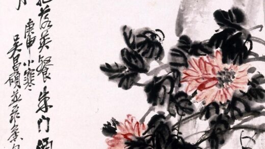 吴昌硕（吴俊卿） 设色菊花轴.jpg