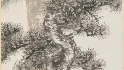 吴湖帆 双松翘翠图轴.jpg