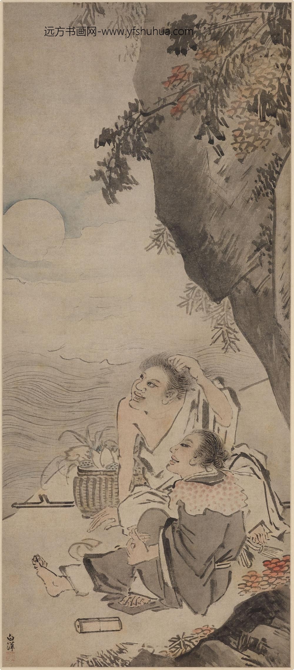 吴湘_和合二仙图轴