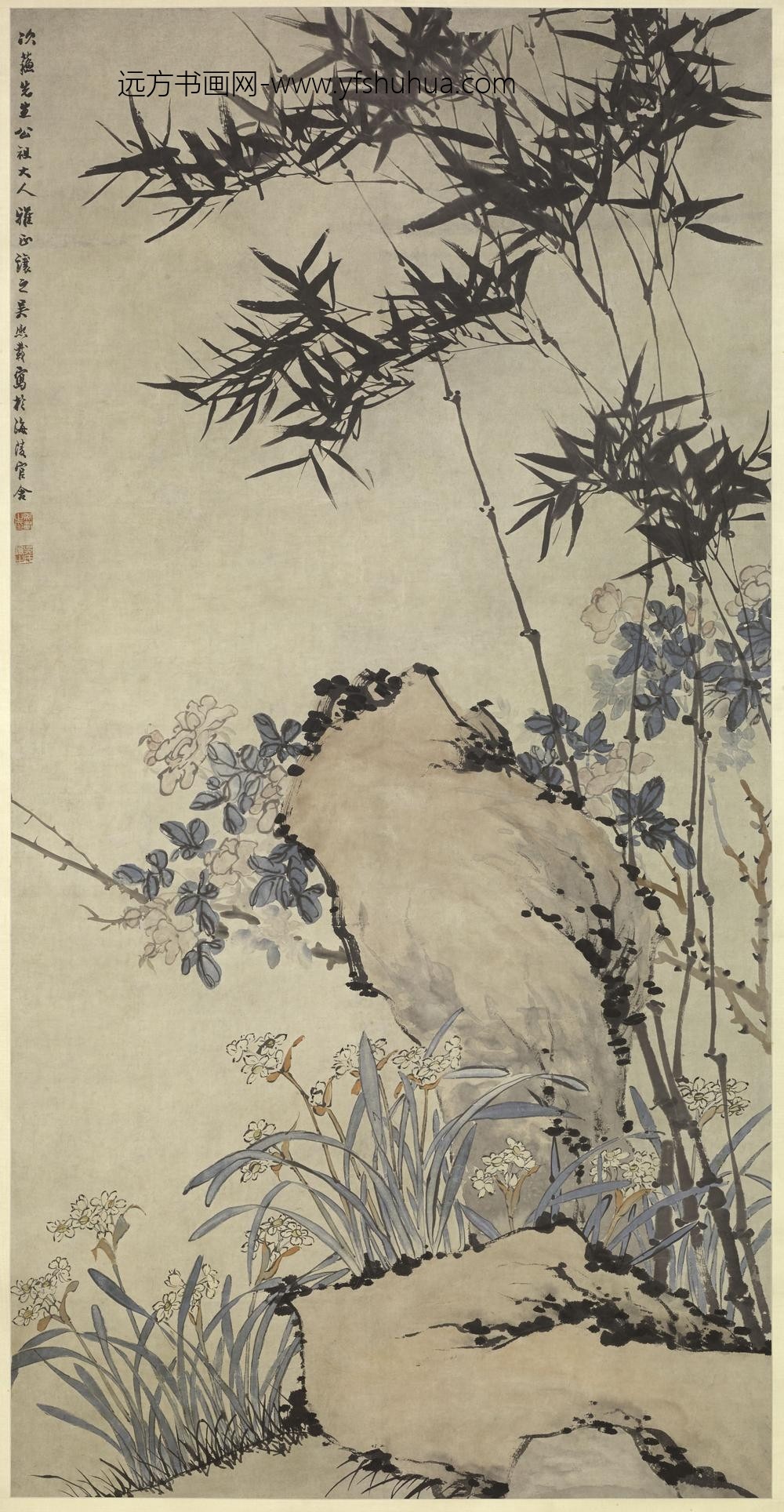 吴熙载（让之）_花卉轴-