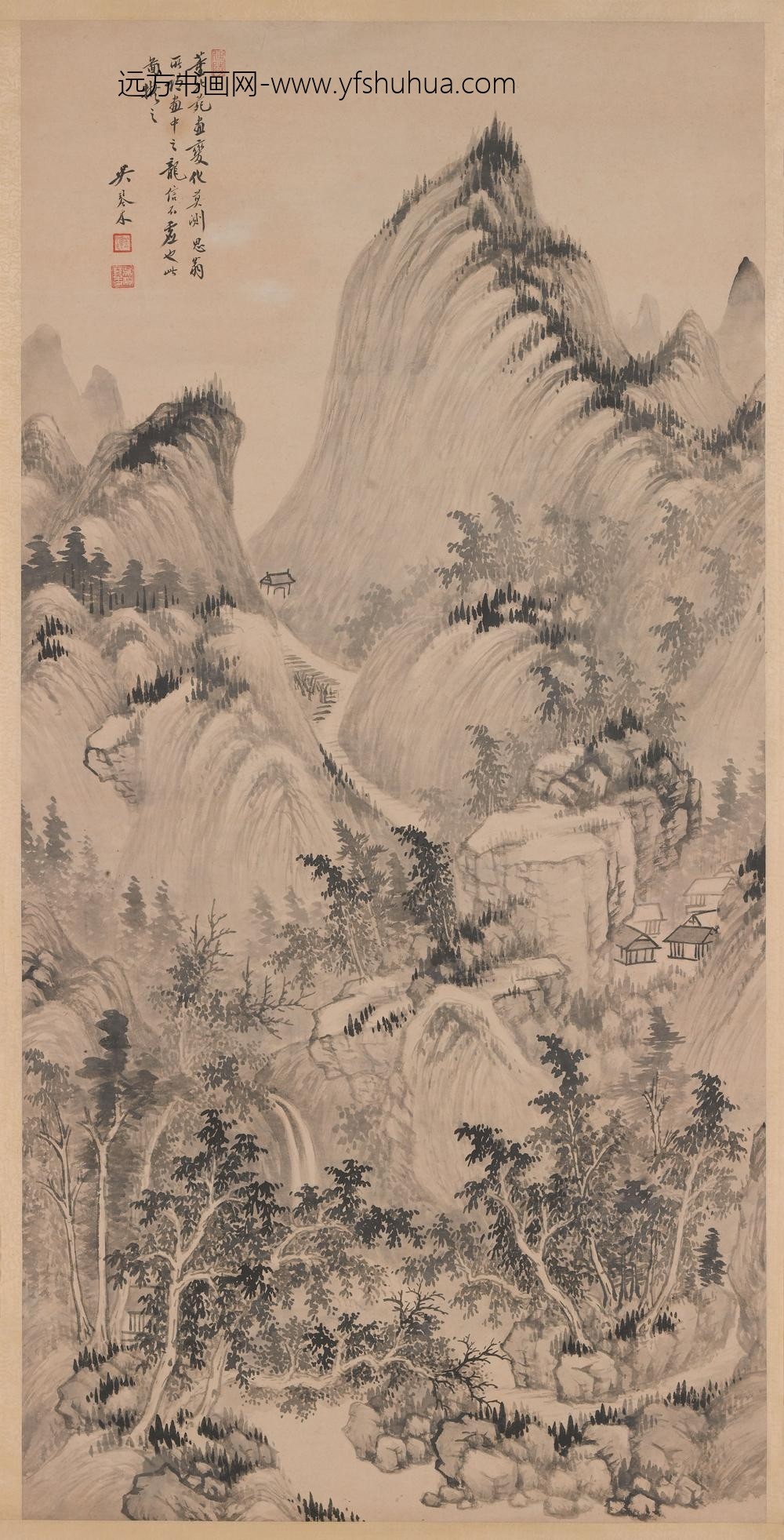 吴琴木_仿董源山水图轴