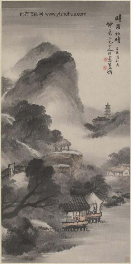 吴石仙（僊） 时雨初晴图轴.jpg