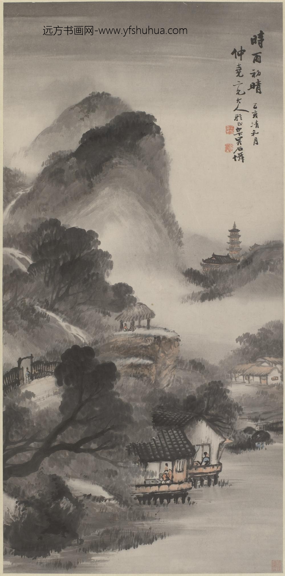 吴石仙（僊）_时雨初晴图轴