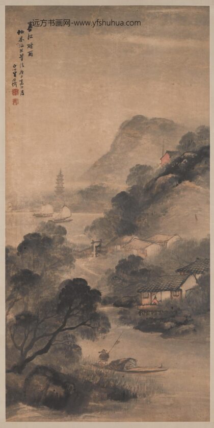 吴石仙（僊） 春江烟雨图轴.jpg