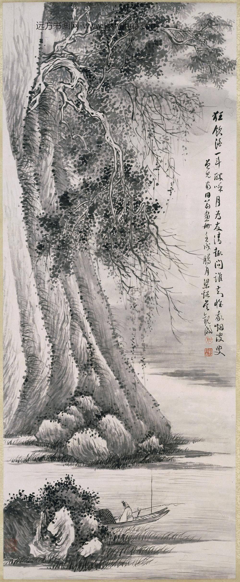 吴观岱-宗泰_烟波罗钓图轴