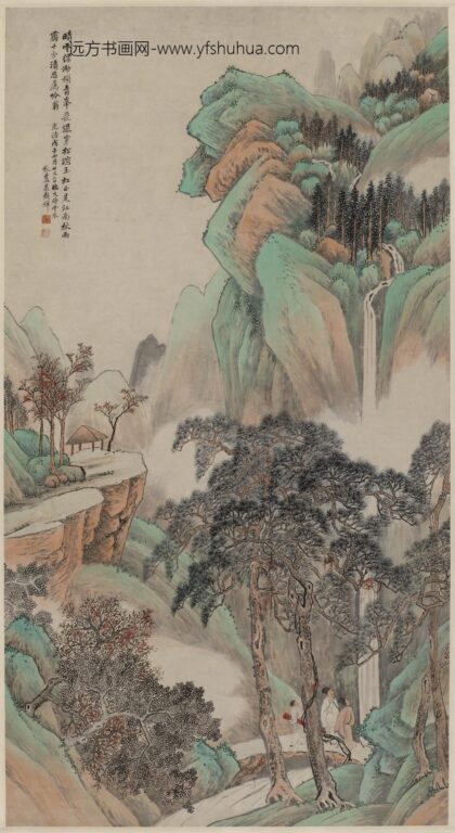 吴谷祥（吴榖祥） 临文徵明青绿山水轴.jpg