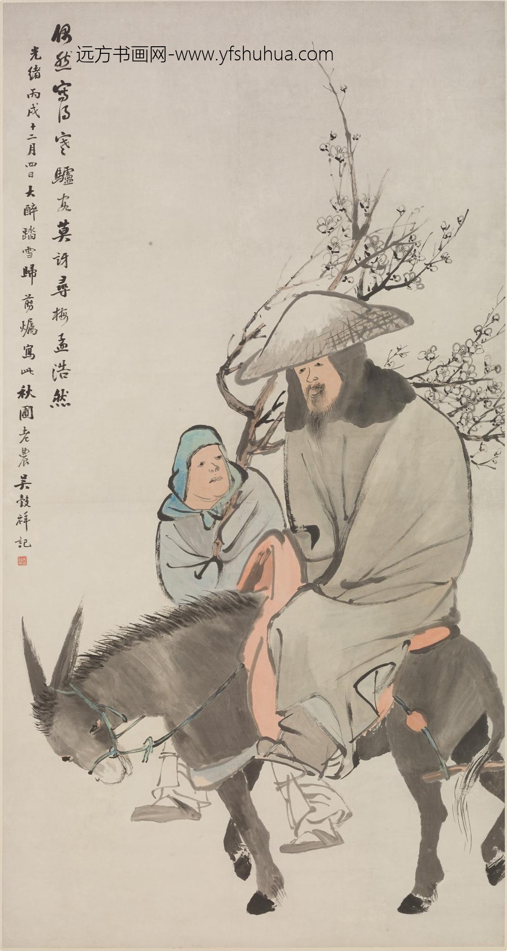 吴谷祥（吴榖祥）_骑驴寻梅图轴