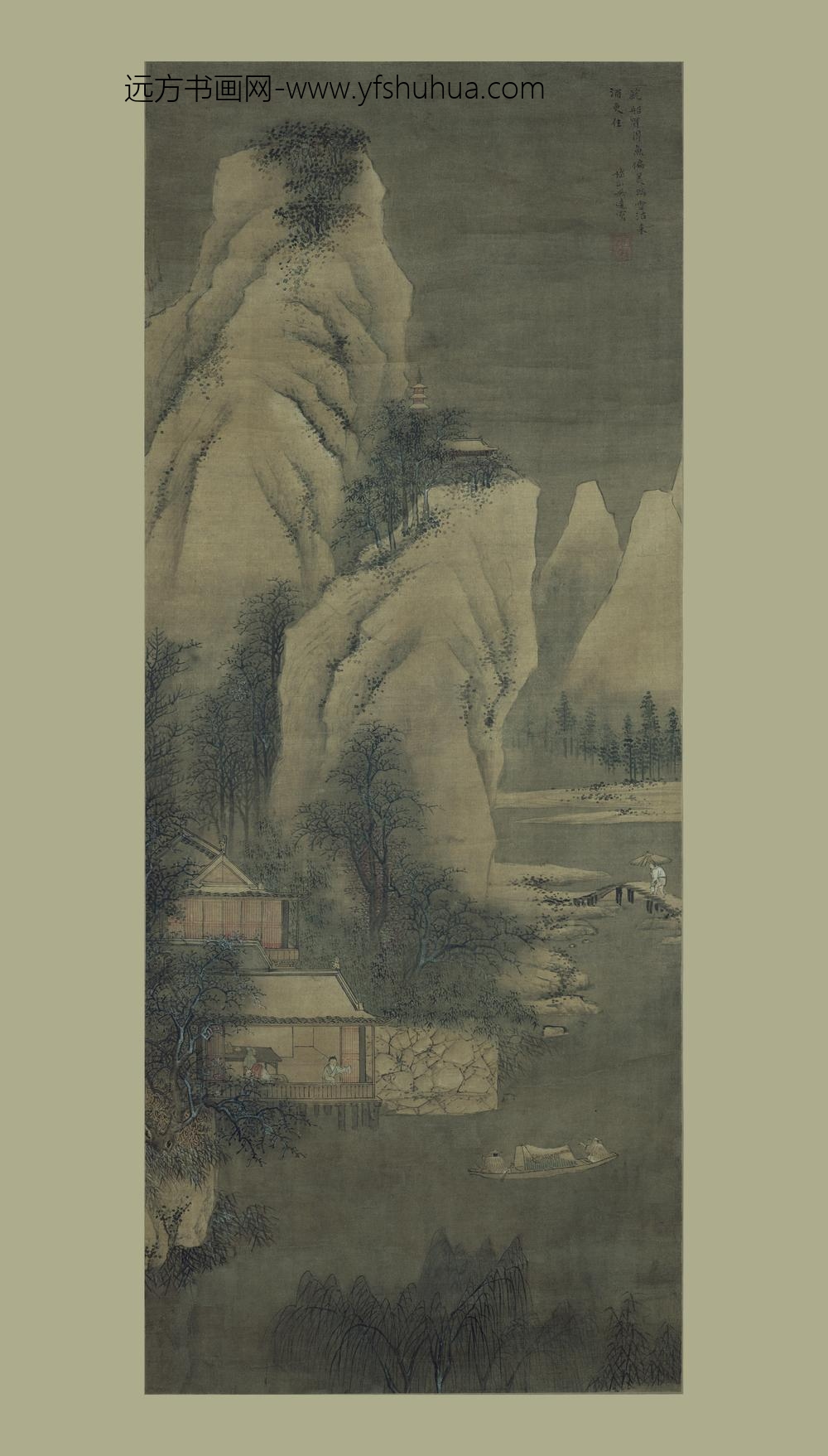 吴达_踏雪沽酒图轴