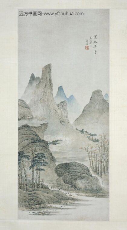 吴鼒 寒林萧寺图轴.jpg