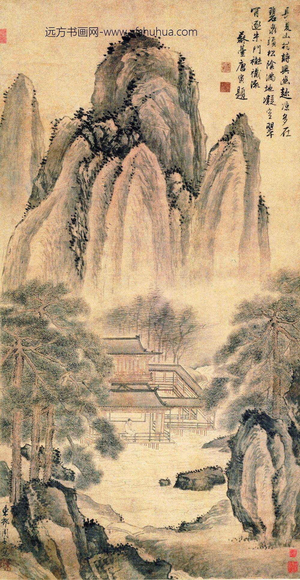 周臣_长夏山村图轴