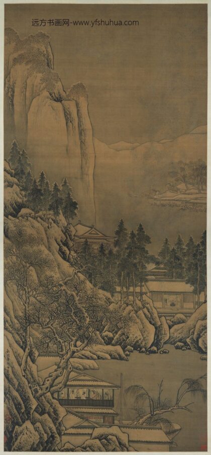 周臣 雪景山水轴.jpg