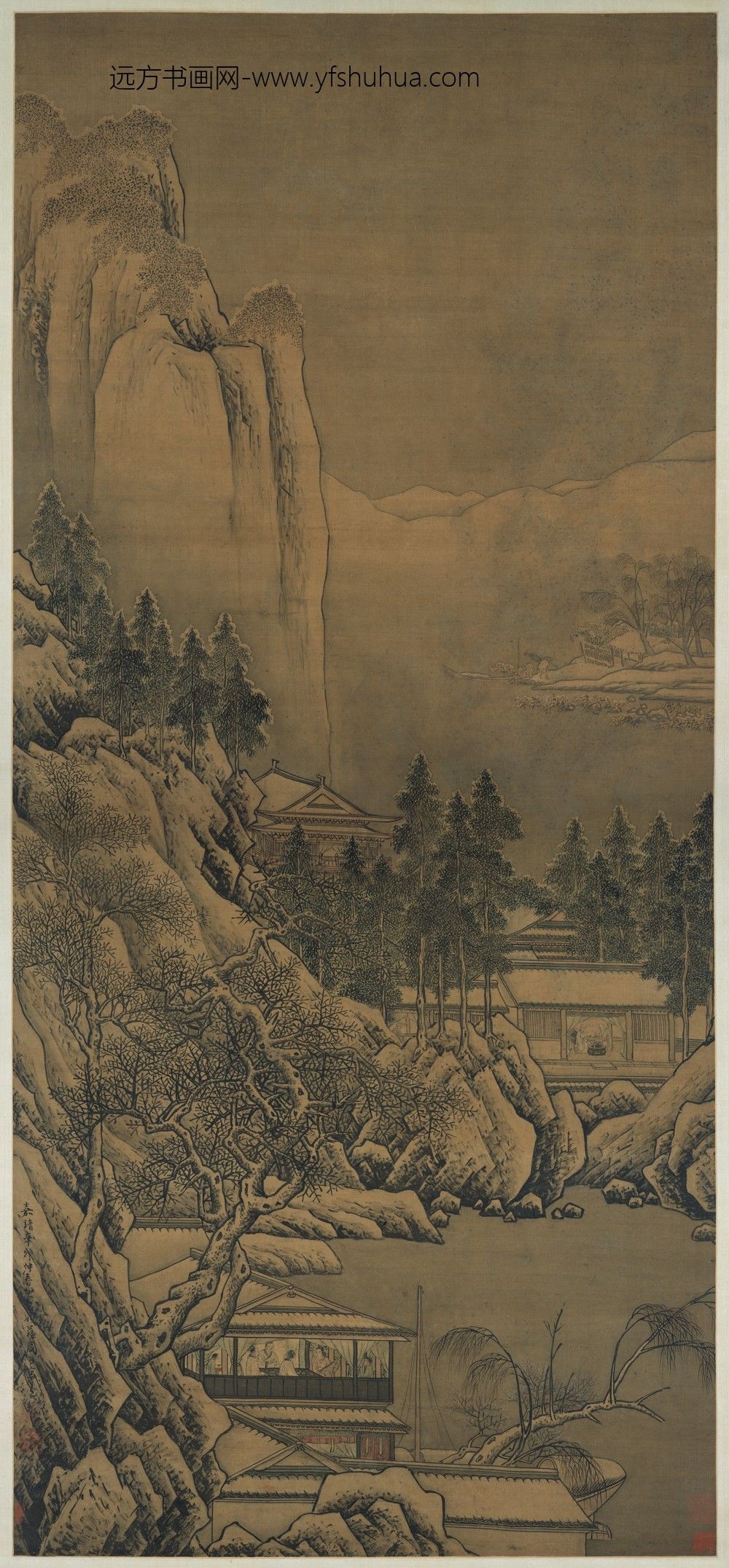 周臣_雪景山水轴