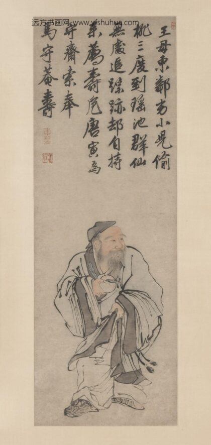 唐寅 伯虎 东方朔像轴.jpg