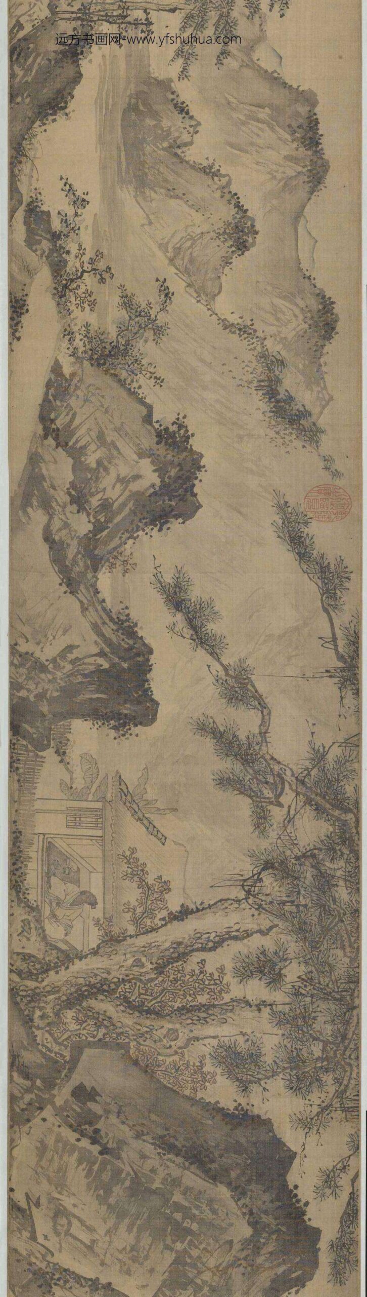 唐寅-伯虎_于石图卷_