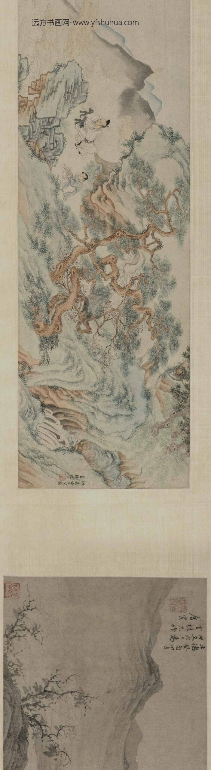 唐寅-伯虎_仇英云槎像合卷_