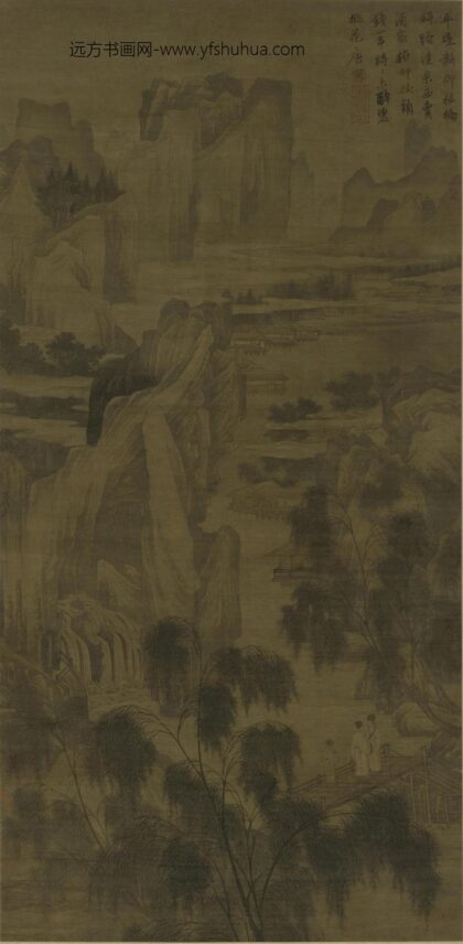 唐寅 伯虎 柳桥赏春图轴.jpg